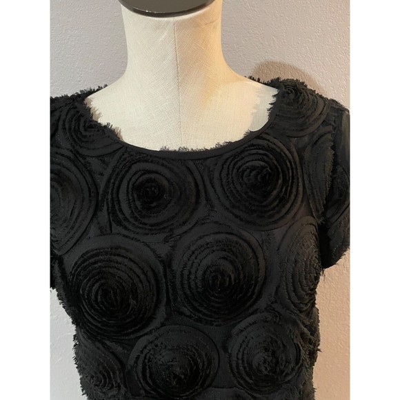 Ali Ro Women’s Vintage Silk 3D Applique Cocktail Dress size 8 Shift Whimsigoth - Picture 6 of 11